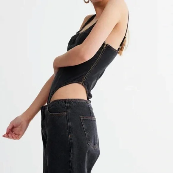 Lioness Black Denim Bodysuit - Picture 2 of 8